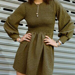 Wray - Mini Virgo Dress - Kalamata Crinkle - Large